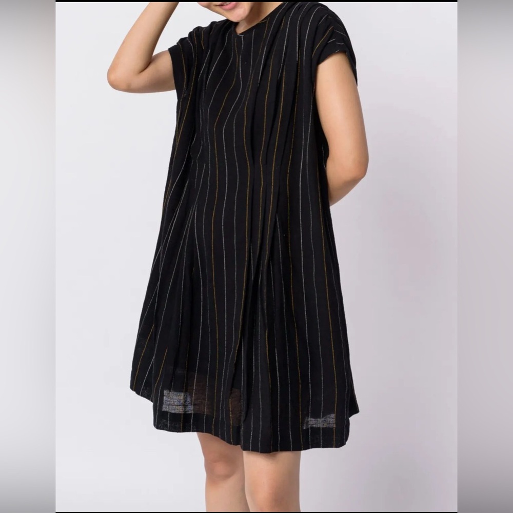 World of Crow chalk striped dress, black, size XL, new without tags, 100% cotton